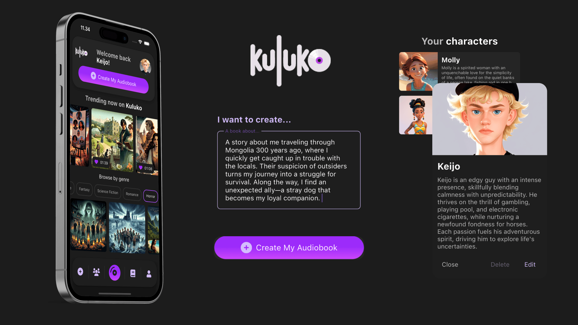 Kuluko - The first AI Audiobook Generator preview