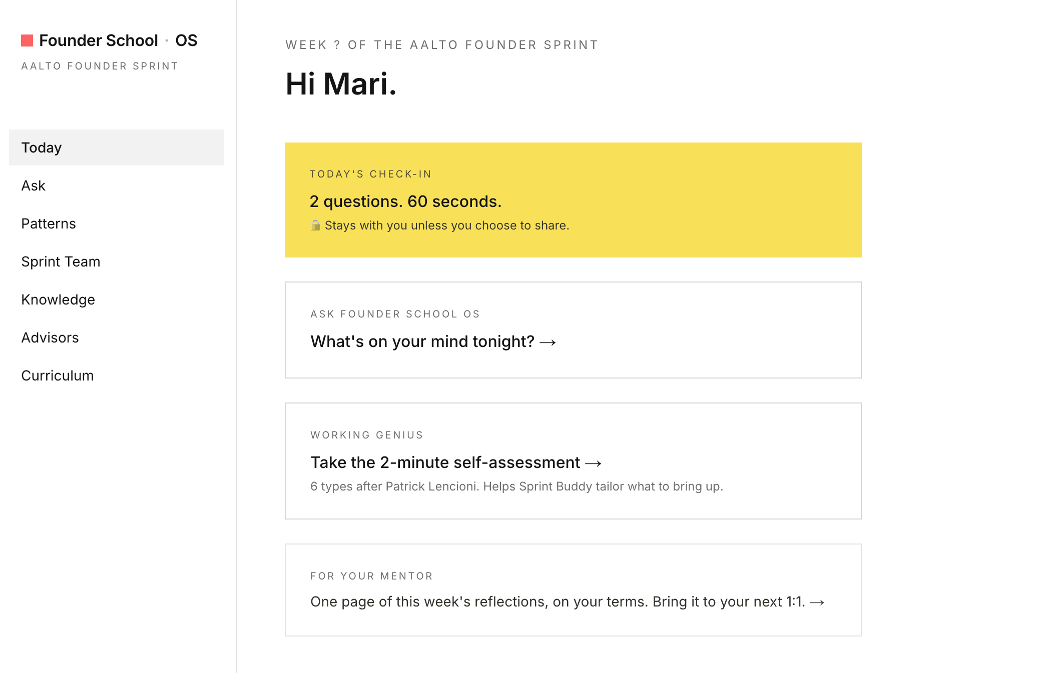 Founder School OS preview