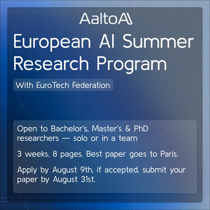 European AI Summer Research Program banner